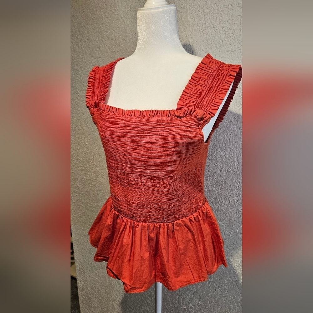 Pumpkin Orange Cropped Stretch Top INC Size Xl